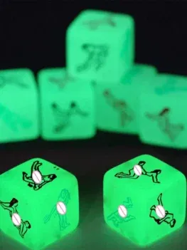 2Pcs 6 Side Erotic Luminous Dice Couples Flirting W/Posture Toys Love Posture Guide Night Lights Luminous Love Dice Sex Toy