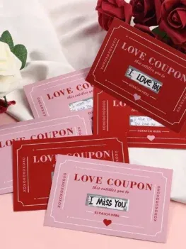 10Pcs/20Pcs Scratch-Off Love Coupons Couple Scratch Off Cards Valentine's Day Wedding Anniversary Creative Gifts