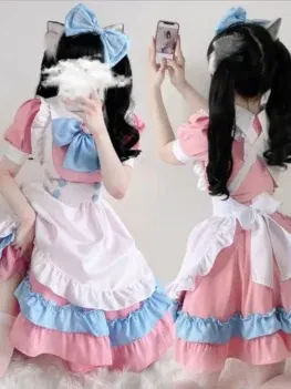 Lolita Dress Maid Dress Plus Size Skirt Cute Big Bow Girl Dress Cosplay Costumes Boys Clothing Party Suit Ladies Dress Cat Paw