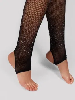Sexy Woman Rhinestone Stirrup Fishnet Tights Diamond Glitter Pantyhose Glisten Fishing Net Stockings Nylon Women's Underwear