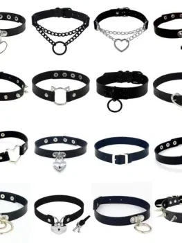 2021 New Sexy Punk Choker Collar Leather Choker Bondage Cosplay Goth Jewelry Women Gothic Necklace Harajuku Accessories