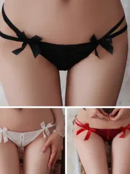 Sexy Lingerie Female Lacing Hollow Out Panty Crotch Open Panties T-Back Exotic Underwear Pants Night Bed Passion Wear Women Girl