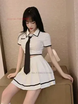 2025 hot girl jk uniform daily two-piece set japanese korean college school costume suit blouse+high waist hip wrap skirt set