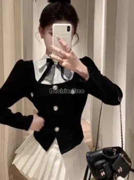 2025 trendy patchwork japanese and korean style school uniform sexy spicy girl slim uniform college students daily wearing set