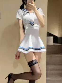 Sexy College Style JK Student Uniforms Schoolgirl Costumes Women's Tops Miniskirt Pajamas Naughty Erotic Lingerie Cosplay Sailor