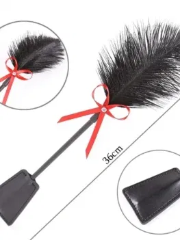 BDSM Feather Tickler & Leather Paddle, Couple Play Tools with Whip & Flogger for Intimate Moments