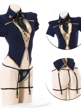 Sexy Captain Stewardess Uniform Cosplay Nightclub Costume Female Pure Live Show Streaming Host Drag Policewoman Cos Suit