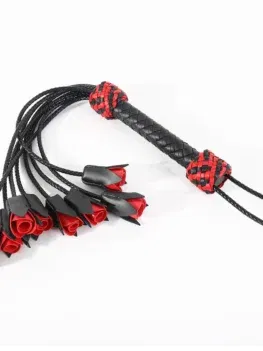 New BDSM Leather Rose Whip & Restraints, Fetish Play Accessories for Adults' Intimate Games