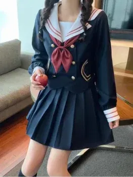 Japanese High School Uniform Girls Dress Sailor Suit Spring