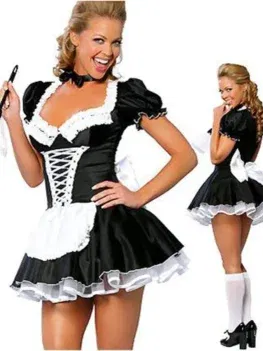 Halloween Costumes for Women's Sexy Cosplay Lingerie Exotic French Anime Maid Costume Dress S-6XL