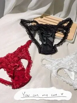 Women's Sexy Underwear Sexy Lace Underwear Leak Proof Buttocks Low Waist Triangle Underwear Sexy Underwear
