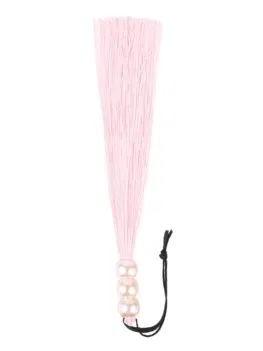 Silicone Tassels Whip Pink BDSM Flogger Spanking Paddlle ABS Handle Adult Sex Toys for Women and Couples Pleasure